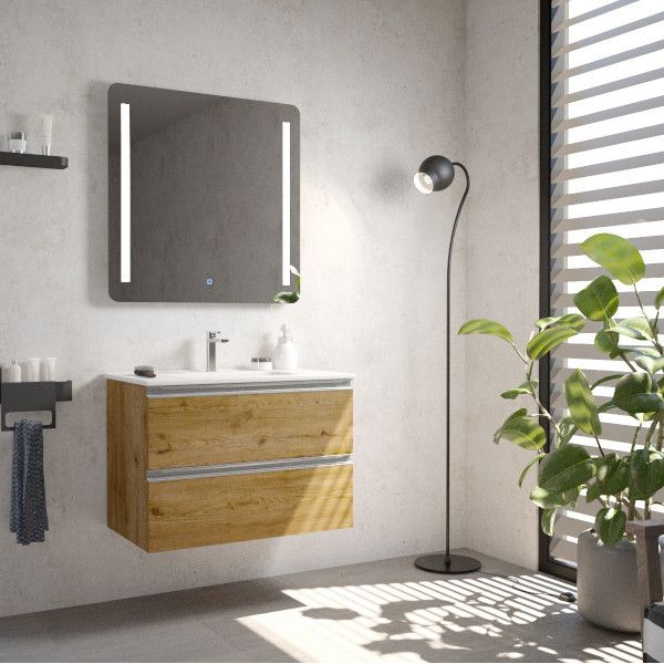 MUEBLE DE BAÑO SUSPENDIDO LINE ROBLE 80X45 CM MUEBLE DE BAÑO SUSPENDIDO LINE ROBLE 80X45 CM