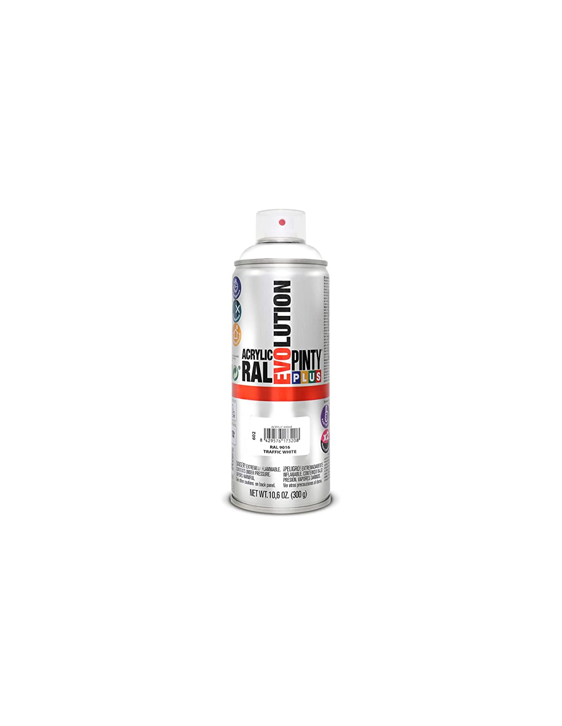 Spray acrilico brillante pintyplus ral 400 ml (ral 9016 blanco tráfico)
