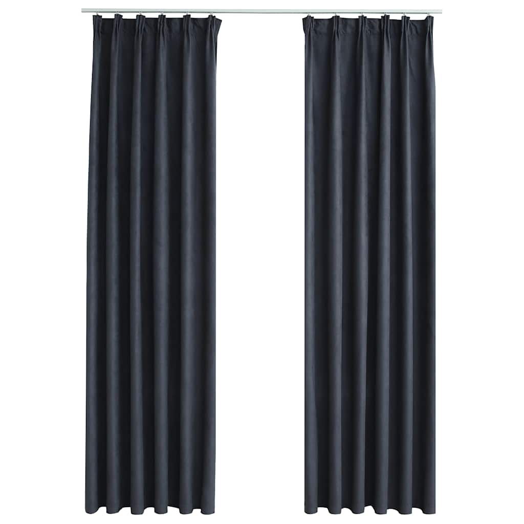 vidaXL cortinas opacas con ganchos 2 uds gris antracita 140x245 cm