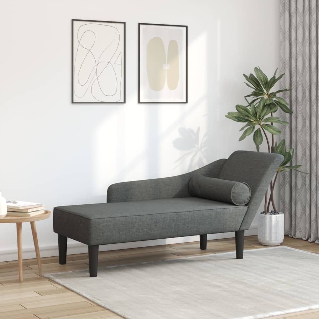 Sofá diván con cojines tela gris oscuro oif295474