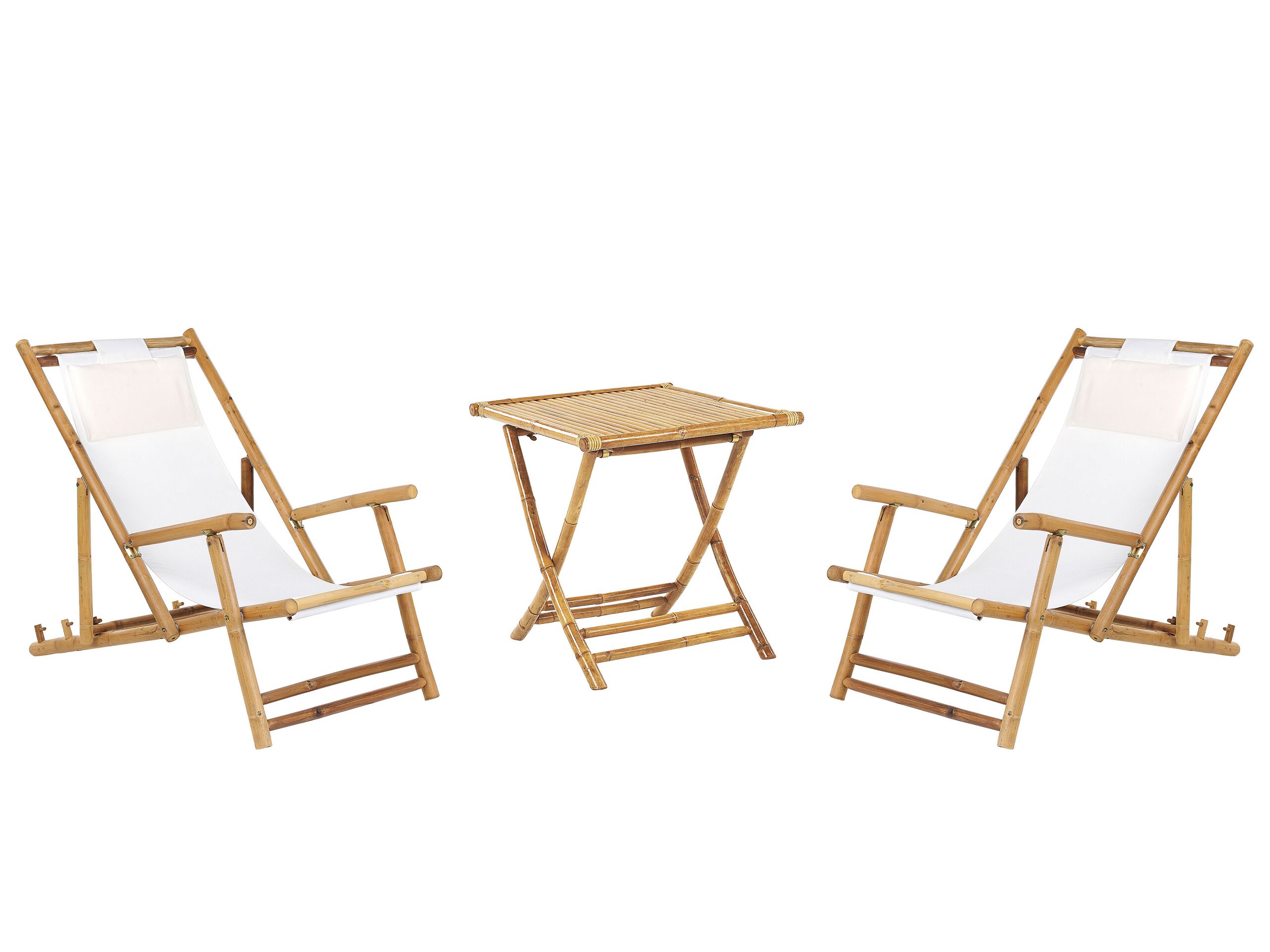 Conjunto de balcón plegable atrani/molise bambú marrón claro