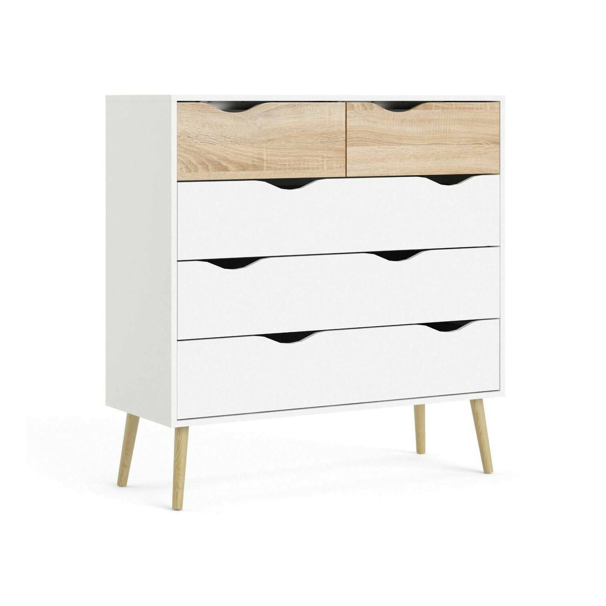 Cómoda aurelio, apertura deslizante, madera blanca