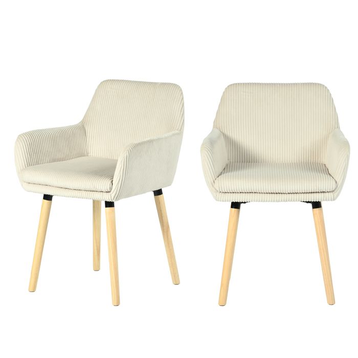 Sillas escandinavas de pana beige - lote 2