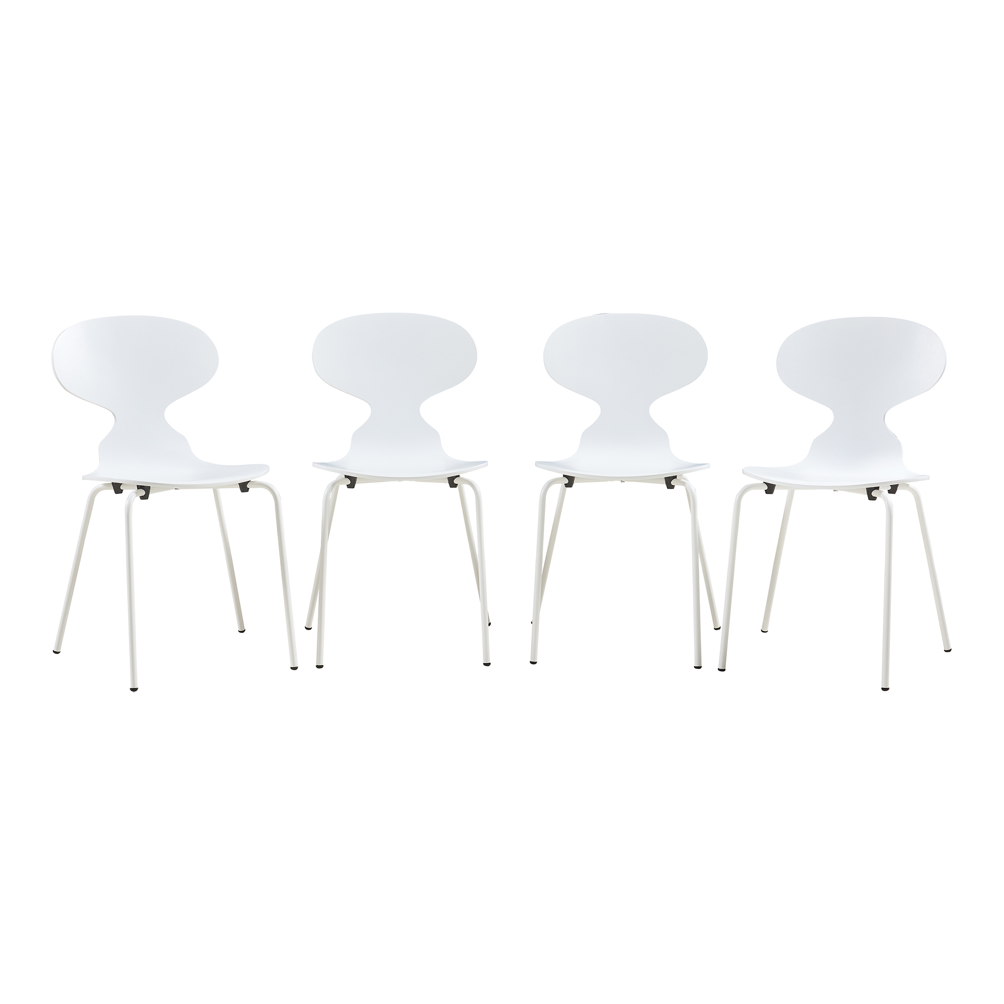 Conjunto de 4 sillas de comedor kil 80x47x48cm blanco [en.casa]