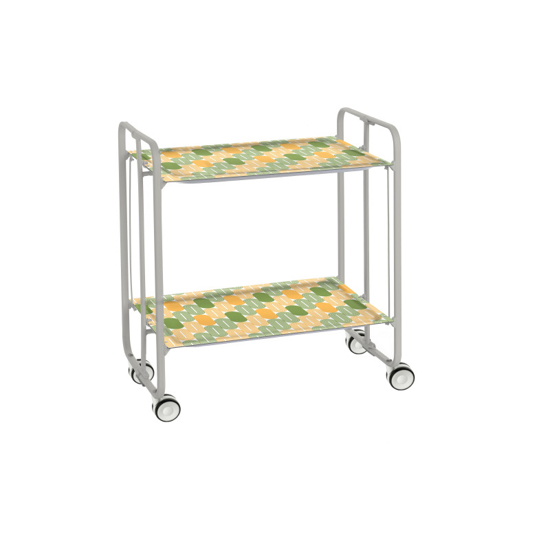 Carrito auxiliar con ruedas bauhaus armazón metálico gris, 2 bandejas