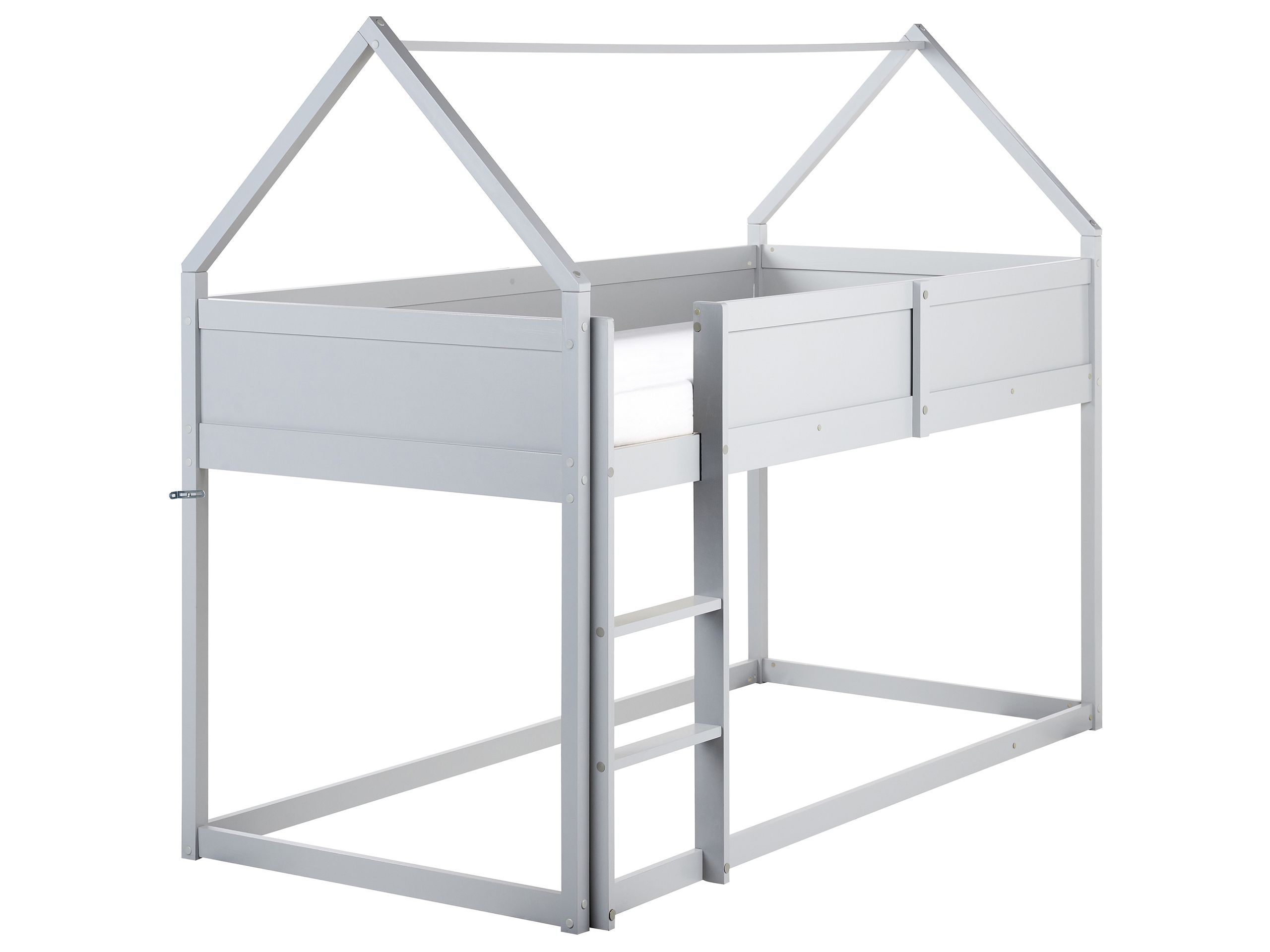 Cama de media altura casa madera de pino dienne 90 x 200 cm gris