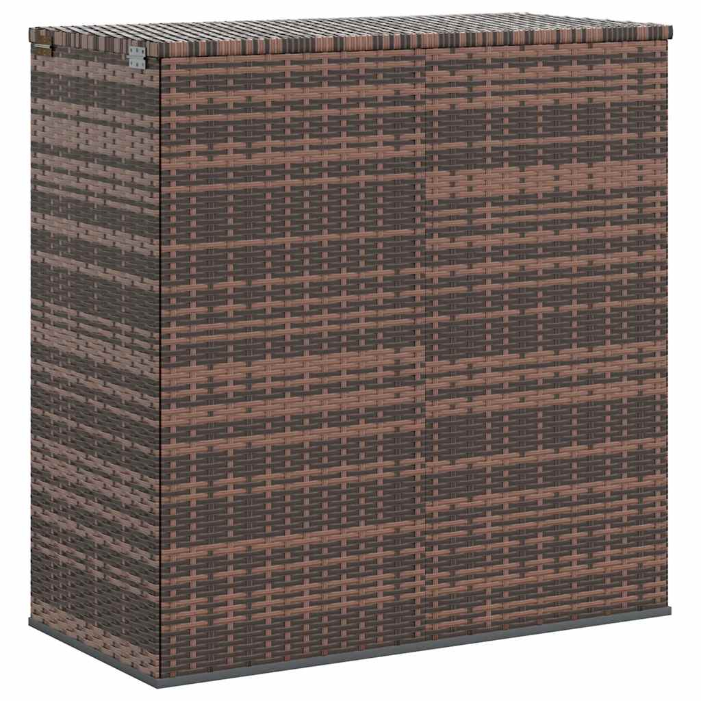 vidaXL baúl de cojines para jardín de ratán pe negro 100x49x103,5 cm