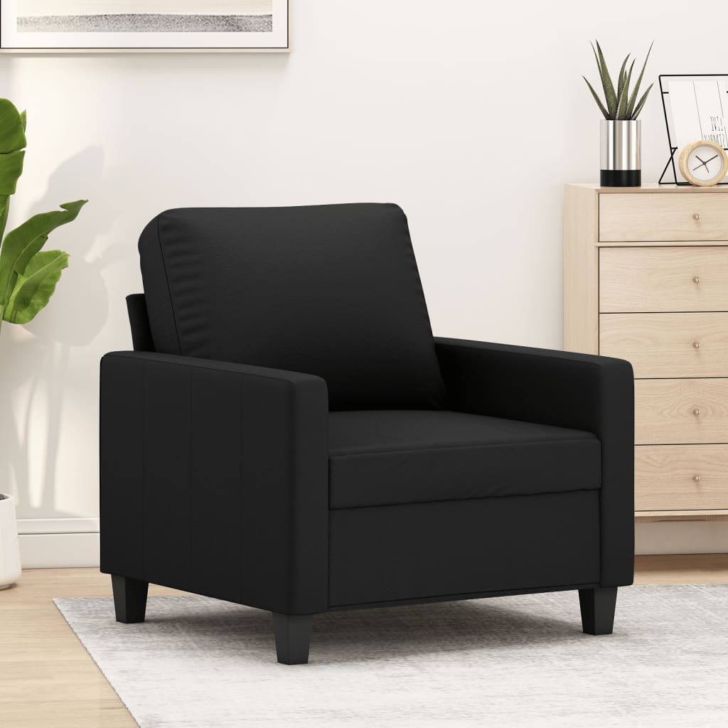 Sillón cuero sintético negro 60 cm qweo5522