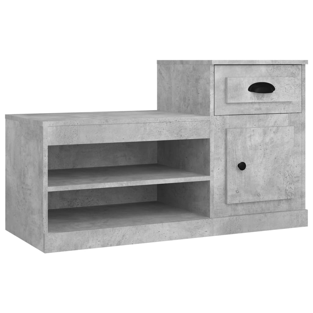 vidaXL zapatero madera contrachapada gris hormigón 100x42x60 cm