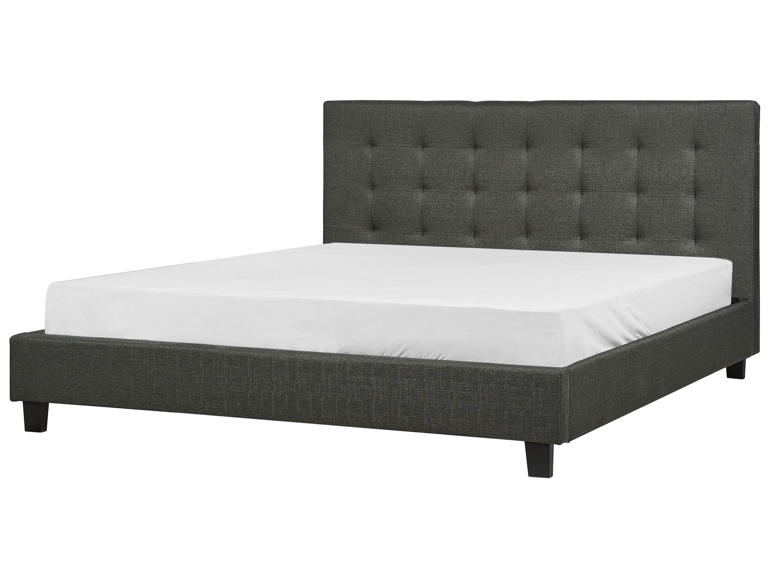 Cama tela la rochelle 180 x 200 cm gris oscuro