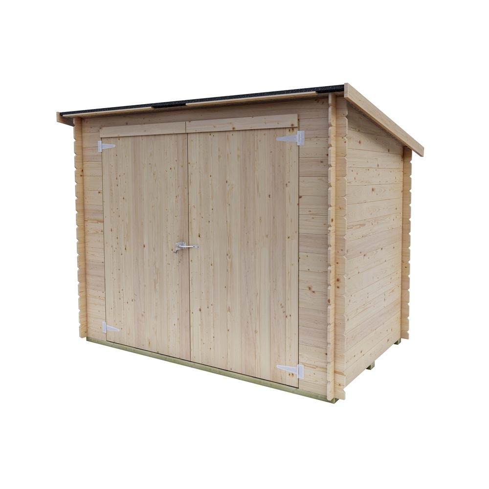Alce - caseta adosada bh16 eureka 218x130 madera abeto, puerta doble