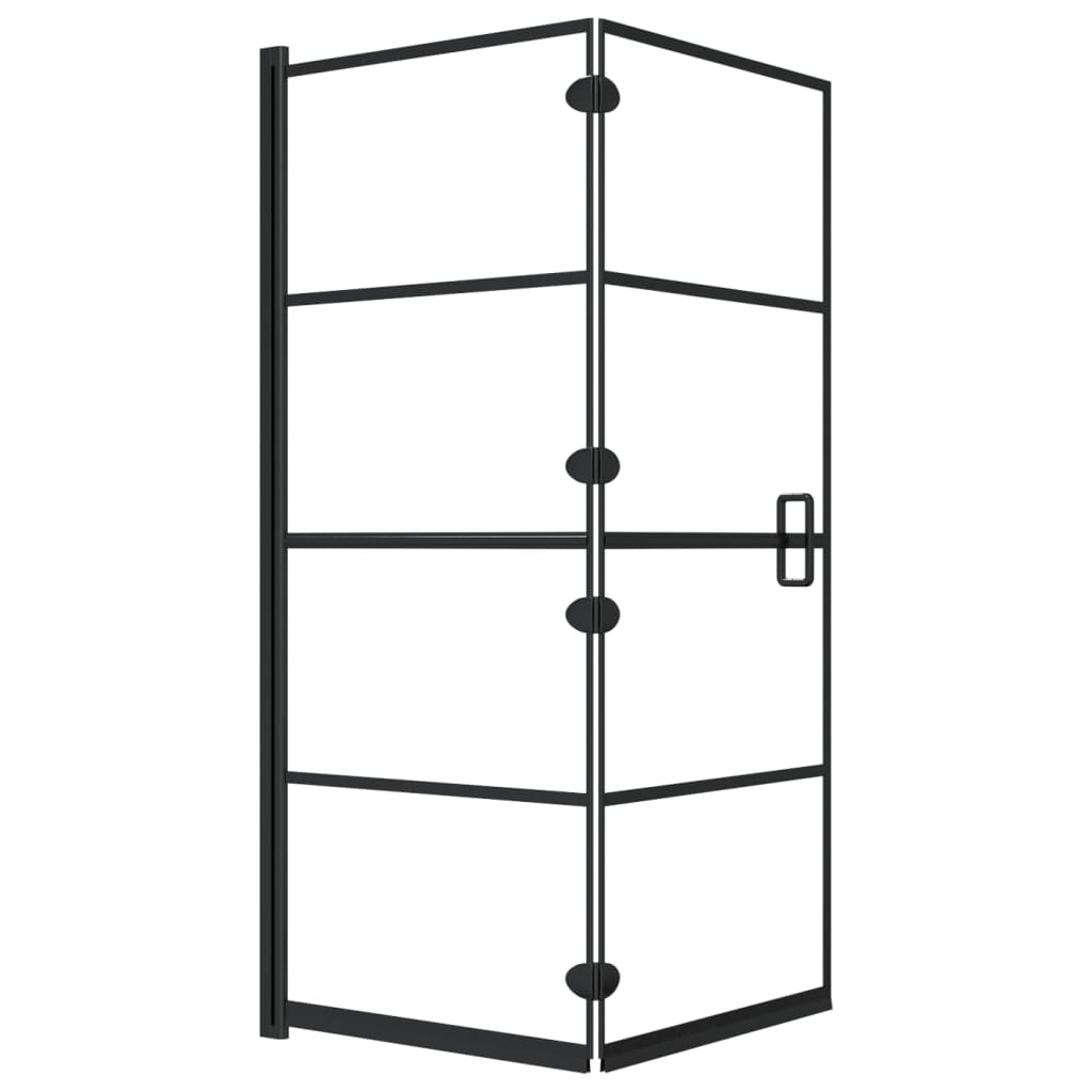 vidaXL mampara de ducha plegable esg negro 120x140 cm