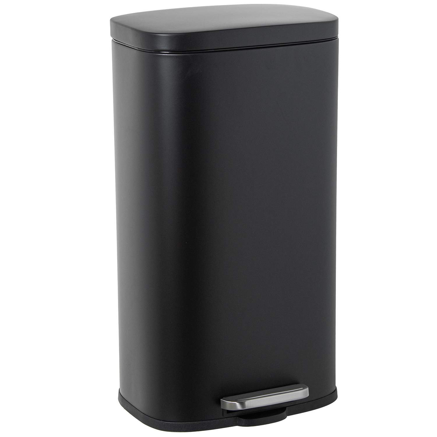 Papelera acero inoxidable 30l. Con pedal negra