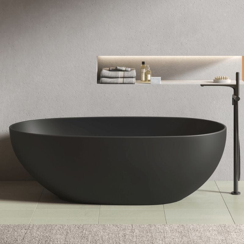 Bañera exenta florida negro 165 cm negro mate