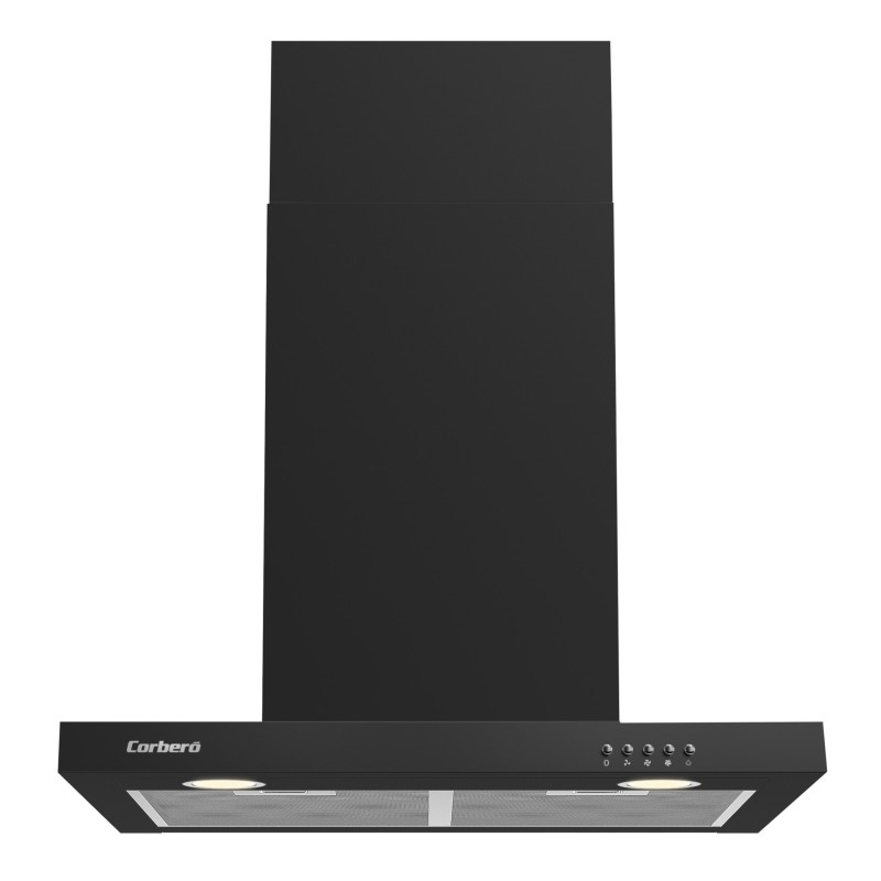 Campana decorativa corbero vostok660b 60 cm negro 3 velocidades