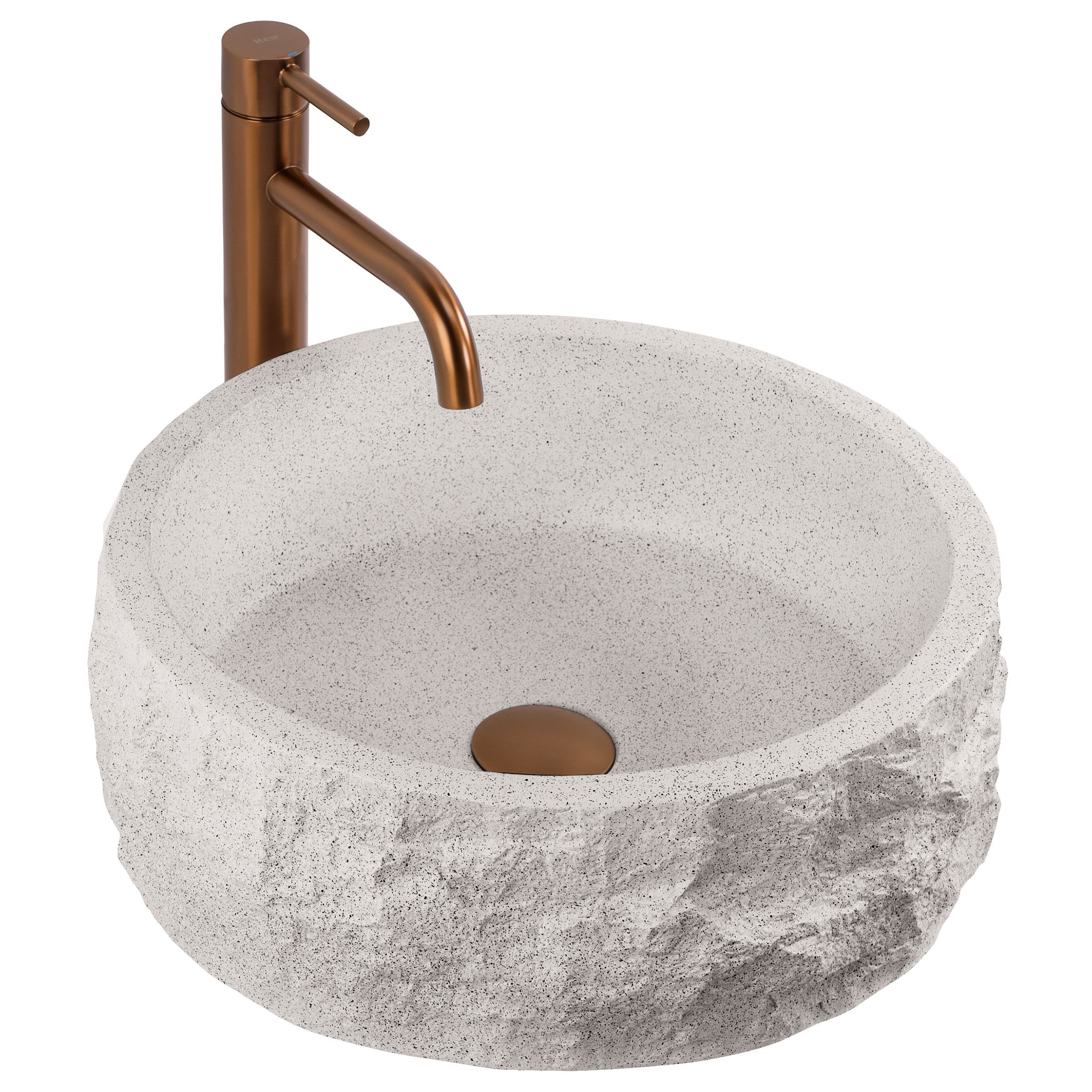 Rea lavabo sobre encimera alice moon beige, 39x39x14,5 cm