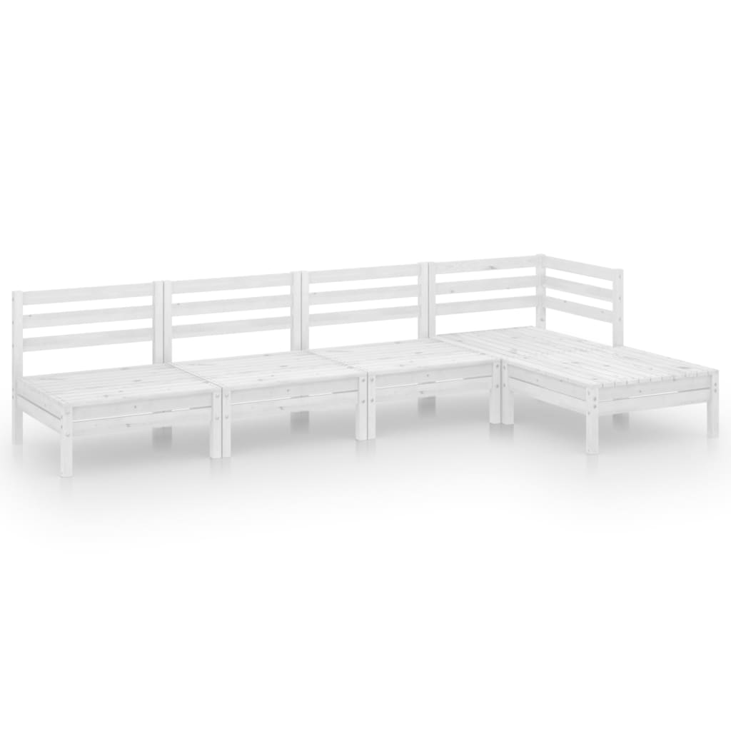 vidaXL juego de muebles de jardín 5 piezas madera maciza pino blanco