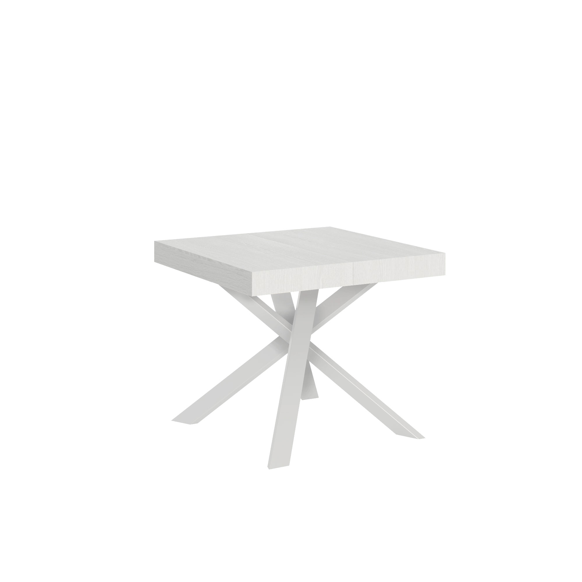Mesa extensible 90/194x90 cm clerk fresno blanco patas blancas