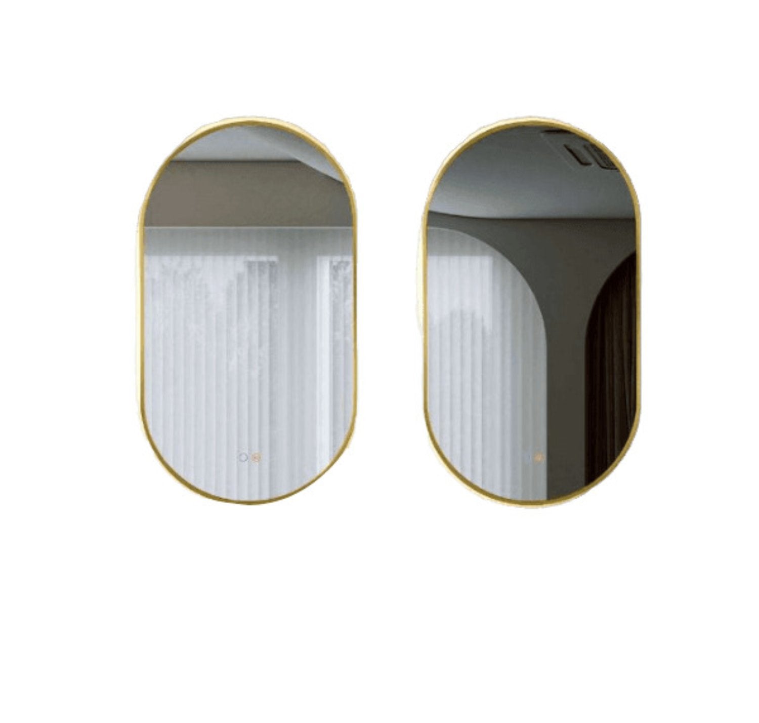 Espejo antivaho. Marco negro, oro rosa - 50x90cm fría 6500k