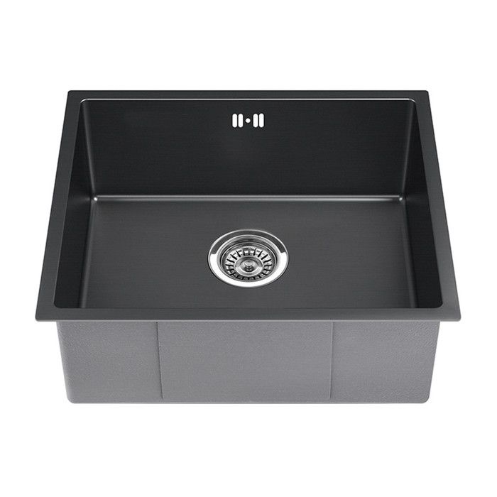 Fregadero de acero inoxidable gris oscuro - 50x44cm - fregadero de cocina b