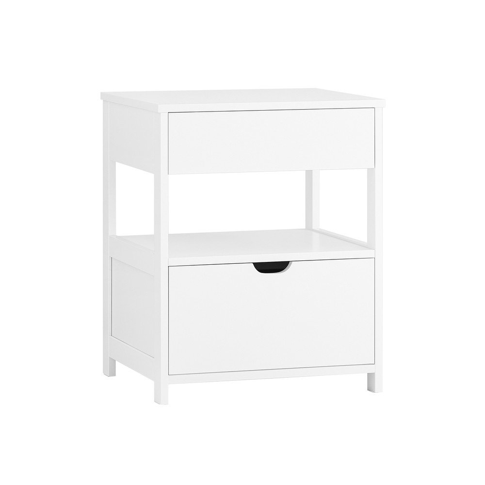 Sobuy mesita de noche 2 cajones moderna blanca