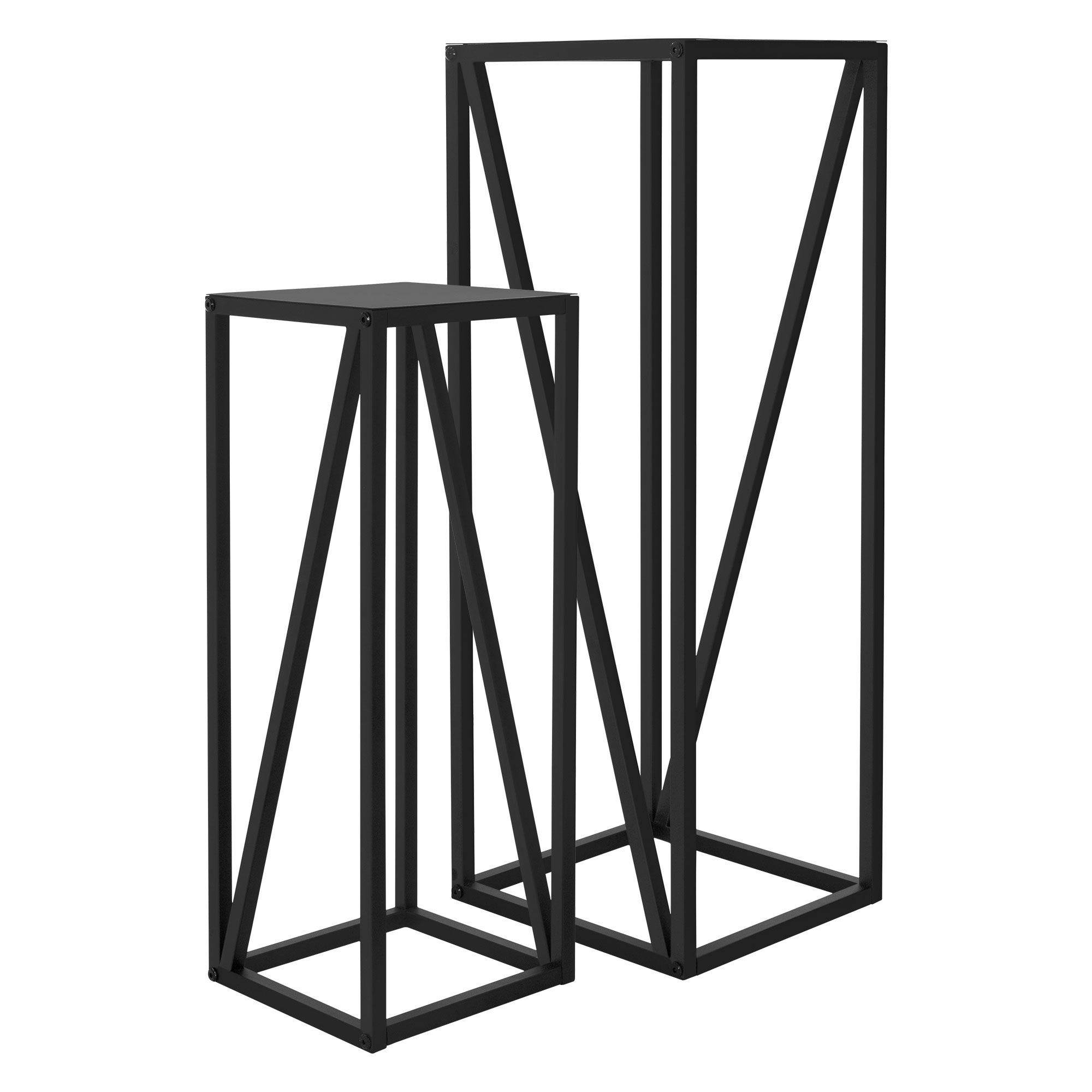 2 soportes para plantas de metal negro macetero