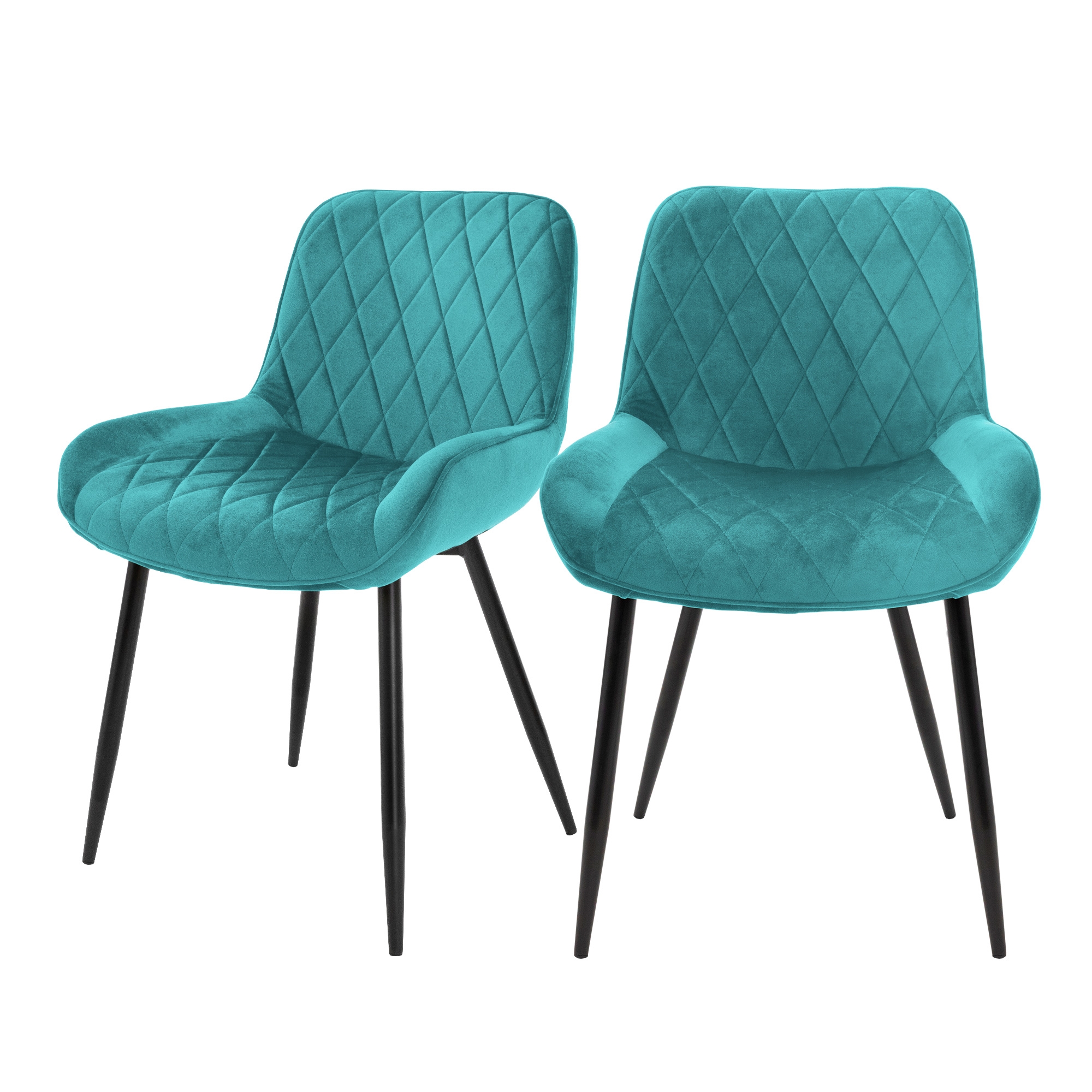 Sillas de comedor con respaldo y apoyabrazos turquesa metal ml-design