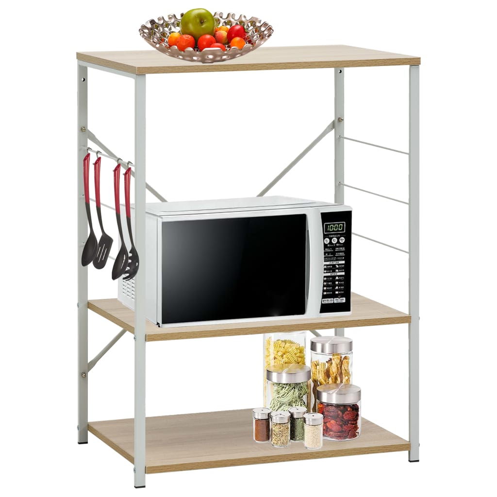Armario para microondas blanco y roble 60x39,6x79,5 cm eerf4284