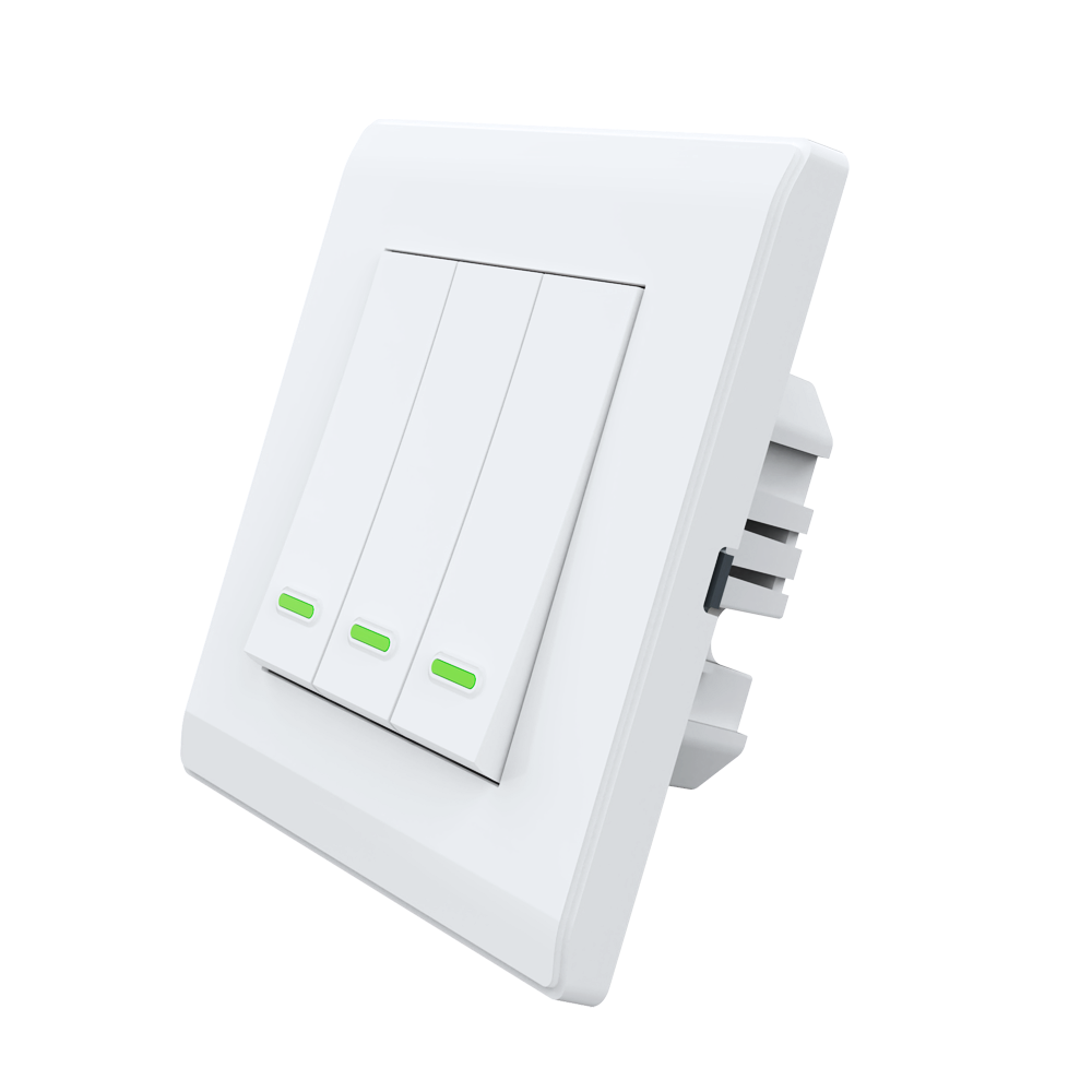 Interruptor inteligente blanco Wi-Fi de 3 botones con indicador LED tb13
