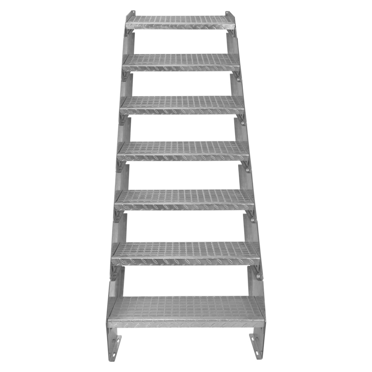 Escalera galvanizada ajustable de 7 escalones 600mm de ancho
