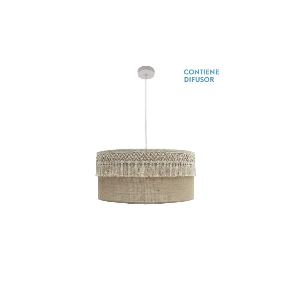 CoLGante ekaterina 3xE27 blanco/saco regx60x60 cm con pasamaneria