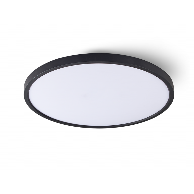 Plafón LED 48w cct 3000k-4200k-6000k, 60cm diámetro, marco negro