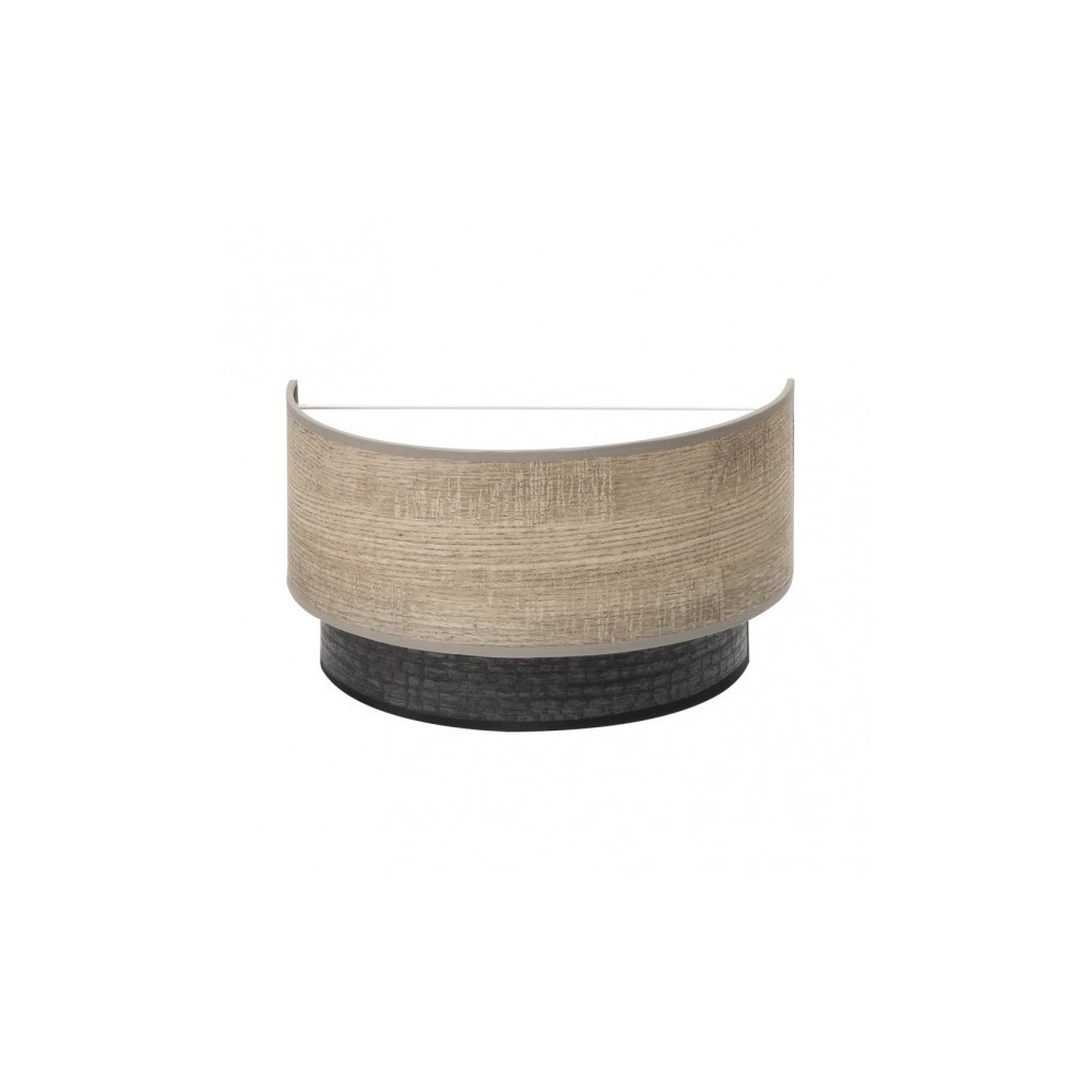 Aplique colet 1xE27 negro/madera gris 17x30x15 cm
