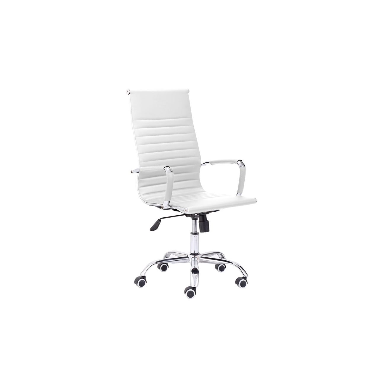 Silla de oficina ergonómica 106-116x64 cm letter símil piel blanco