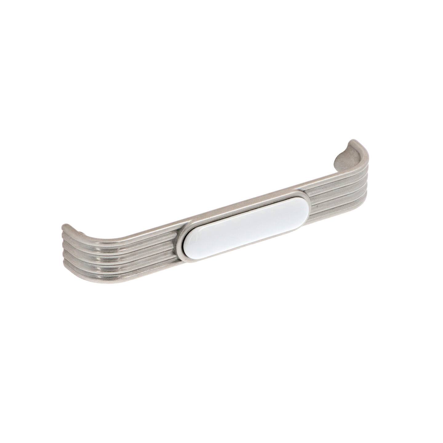 Tirador para muebles en zamac y porcelana dist entre eje 128 mm