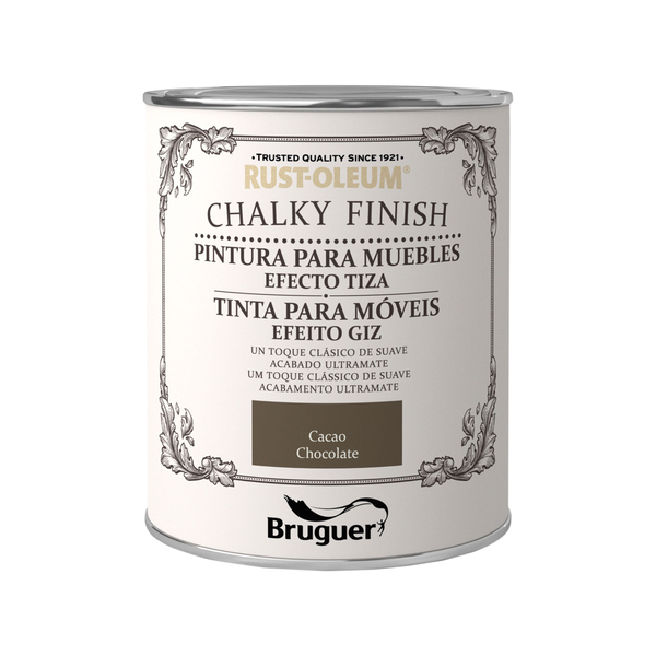 Rust-oleum bruguer chalky finish pintura muebles cacao 750ml