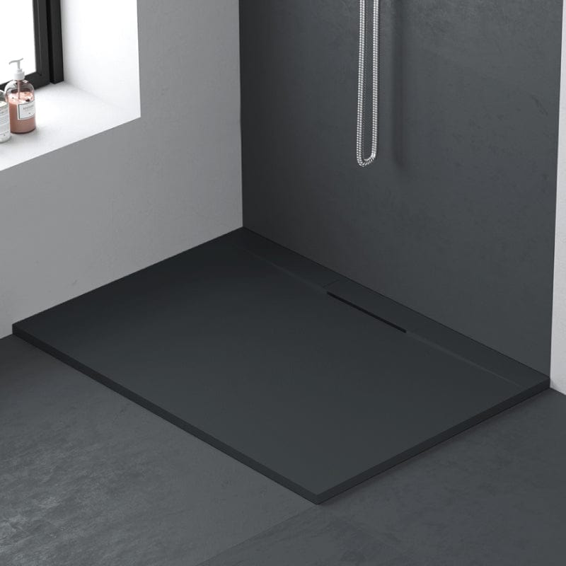 Plato de ducha resina lyra grafito 80x180cm rejilla color
