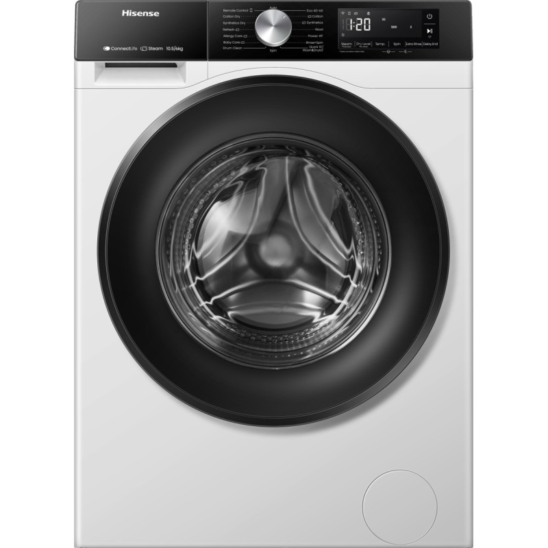 Lavadora secadora Hisense wd3s1043bw3 10.5 kg libre instalación Wi-Fi