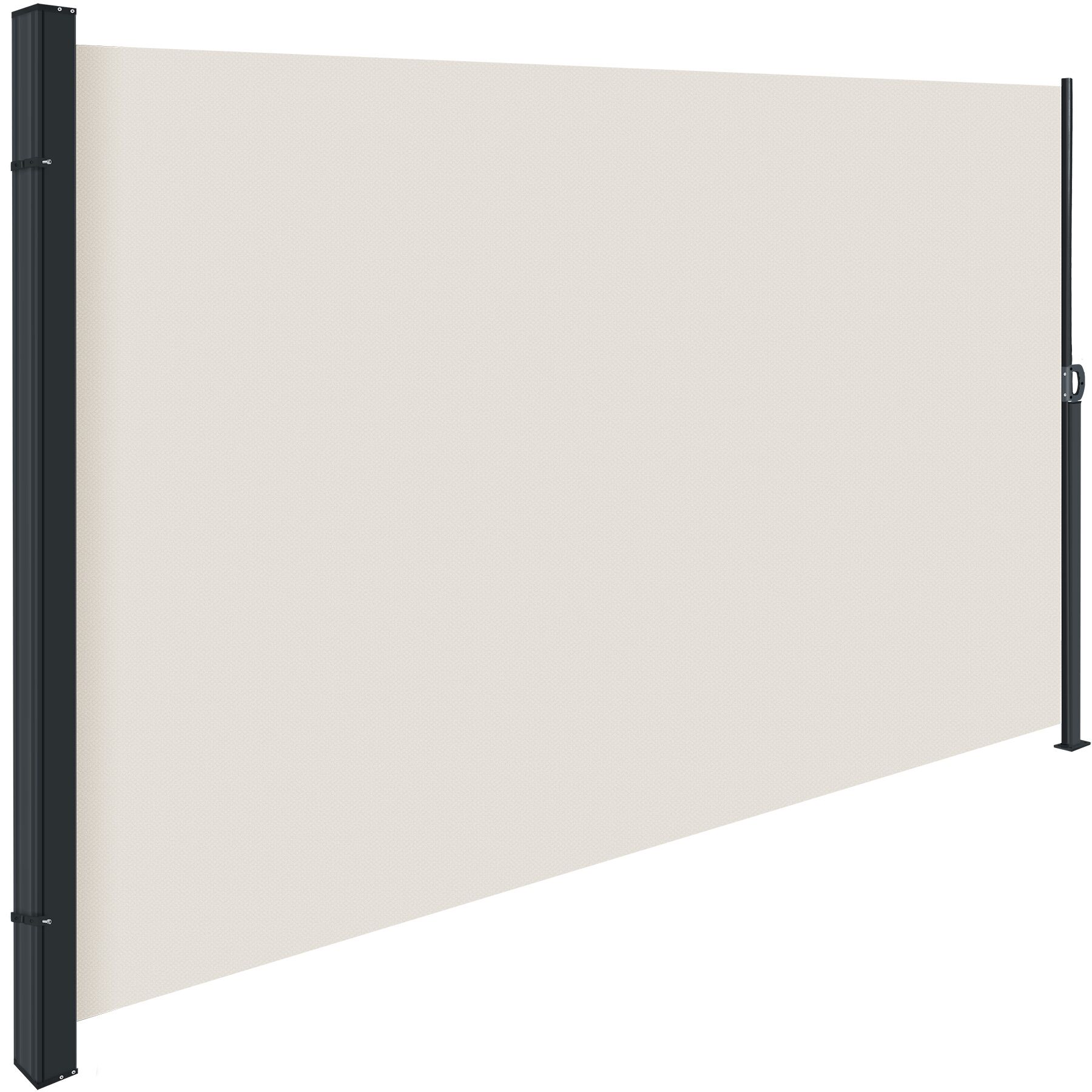 Tectake toldo lateral retráctil, acero y poliéster, 300x200 cm, beige