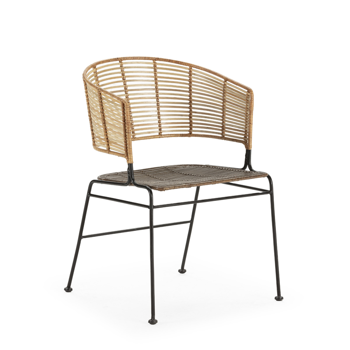 Silla 56x53x81 metal negro, marron