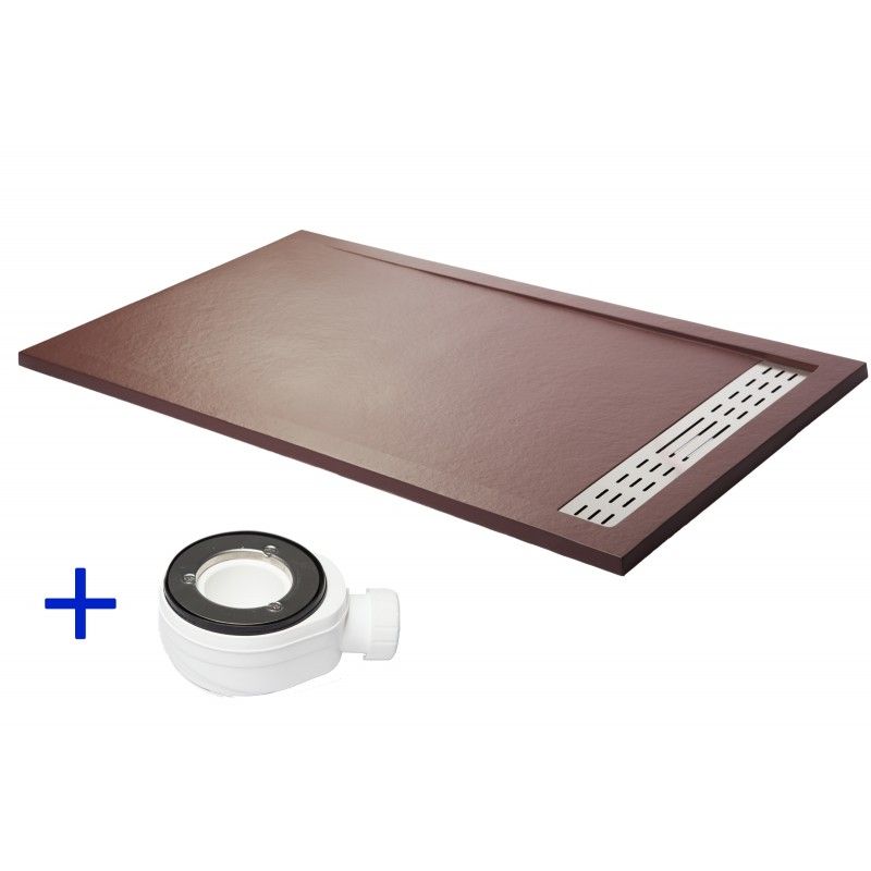 Plato de ducha premium chocolate ral 8017 80x100
