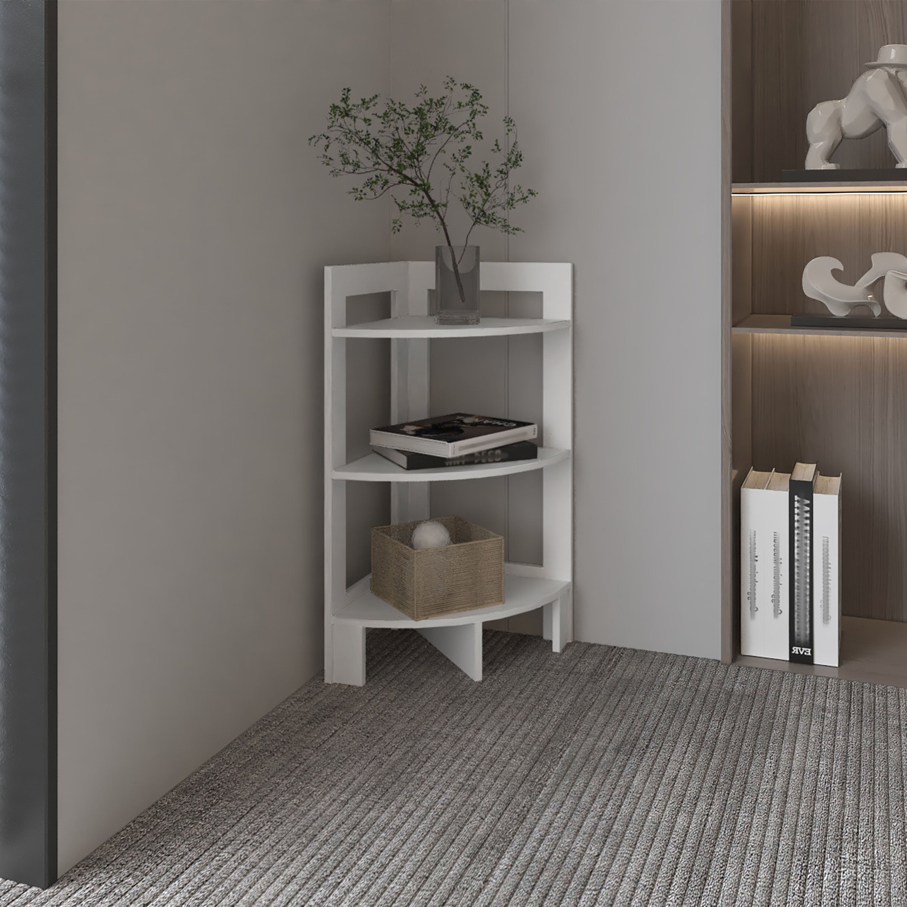 Taburete riga en melamina con 3 estantes , 80.6 cm x 38.8 cm x 38.8 cm