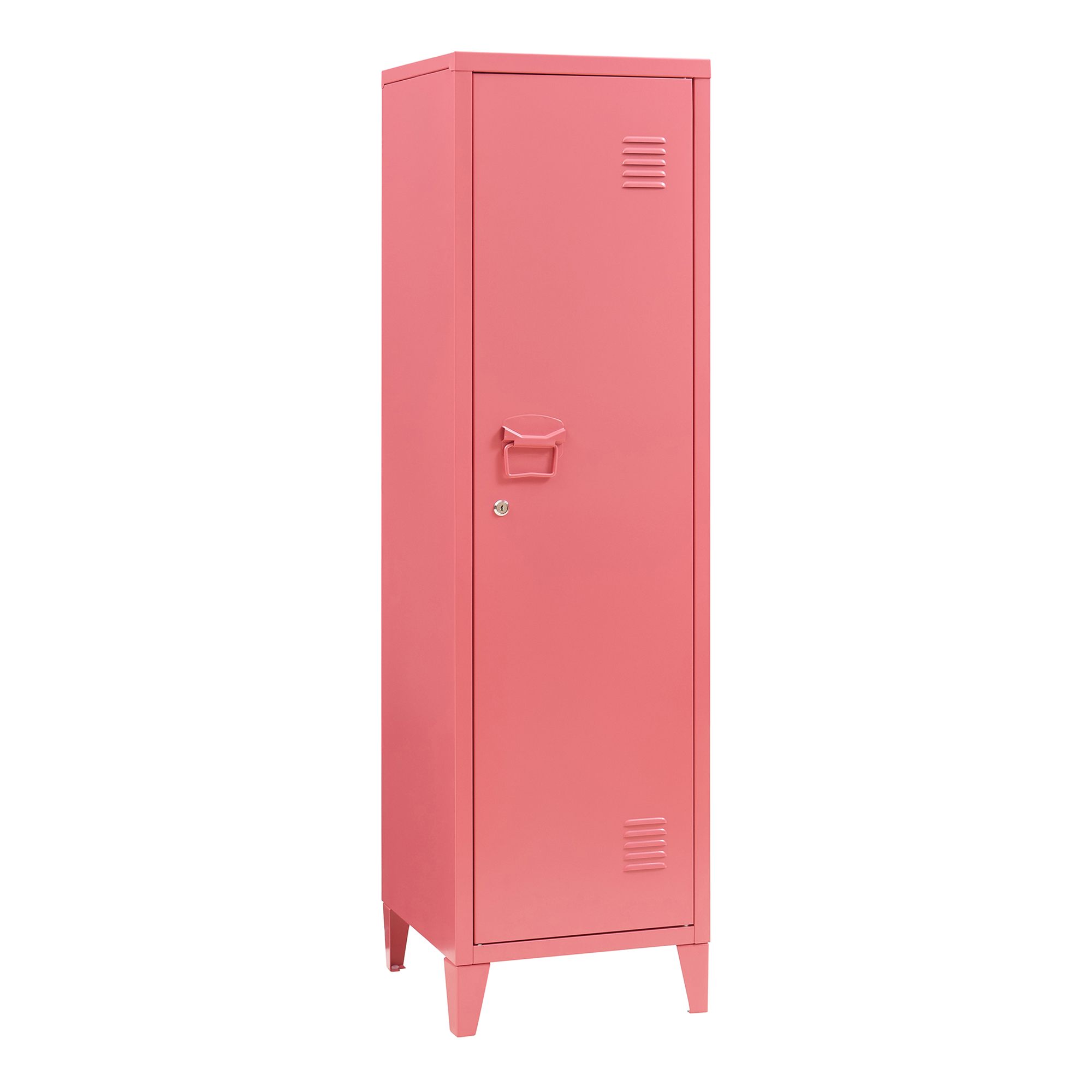 Casillero metálico kurikka 3 compartimientos acero 137x38x38 cm rojo sandía