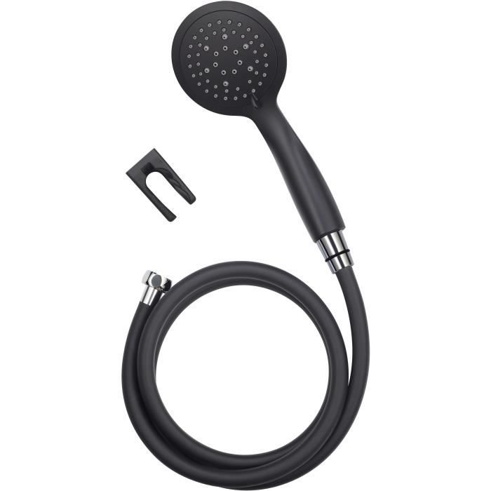Rousseau combiflex hebe black teLEDucha 5 chorros - abs - PVC liso - 1,5m -