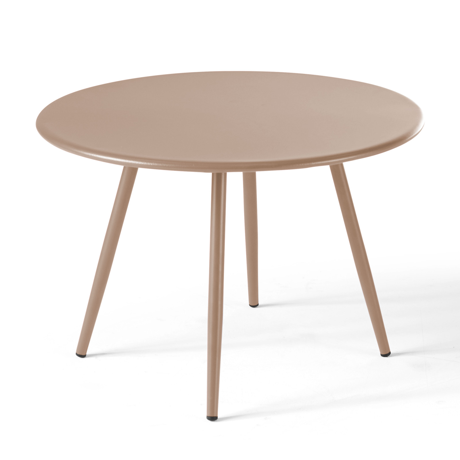 Oviala - mesa de jardín redonda de metal topo 40 cm