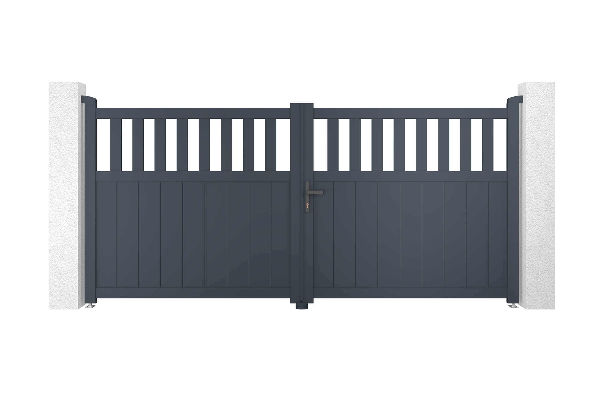 Puerta automática batiente 3m santis a.140cm gris + motor tanker b700