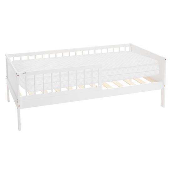 Cama infantil 80 x 160 cm madera pino blanco con colchón espuma fría