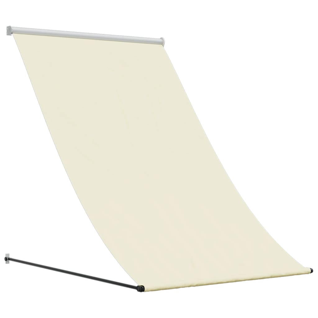 Toldo retráctil de tela y acero crema 150x150 cm