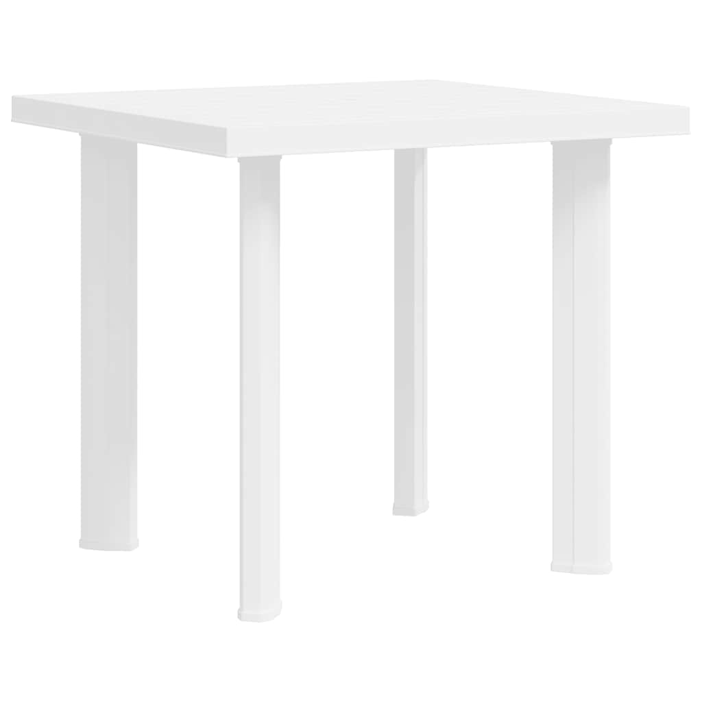 vidaXL mesa de jardín de plástico blanco 80x75x72 cm