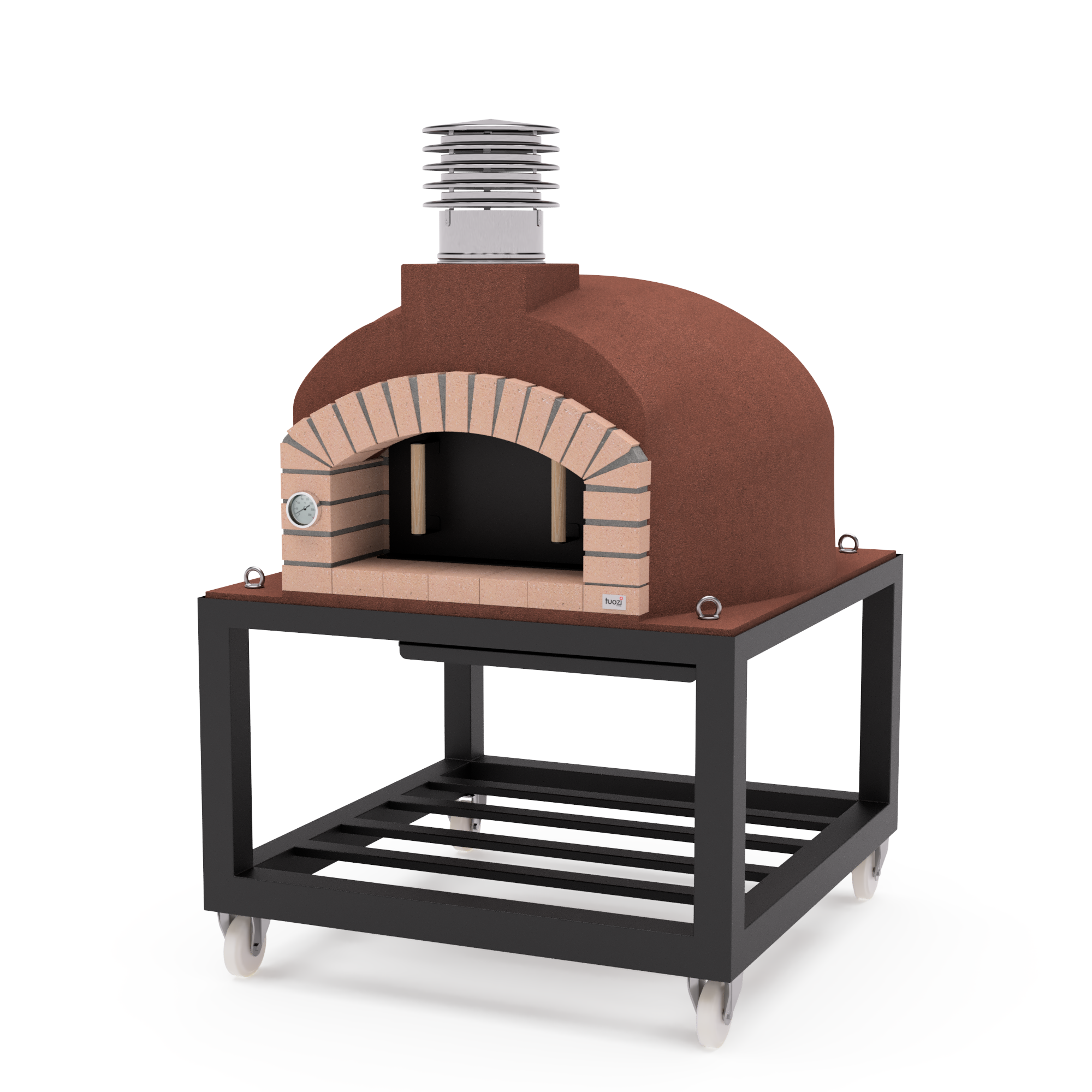 Horno de leña exterior de obra modelo olympus mons burdeos - 110x110x159cm